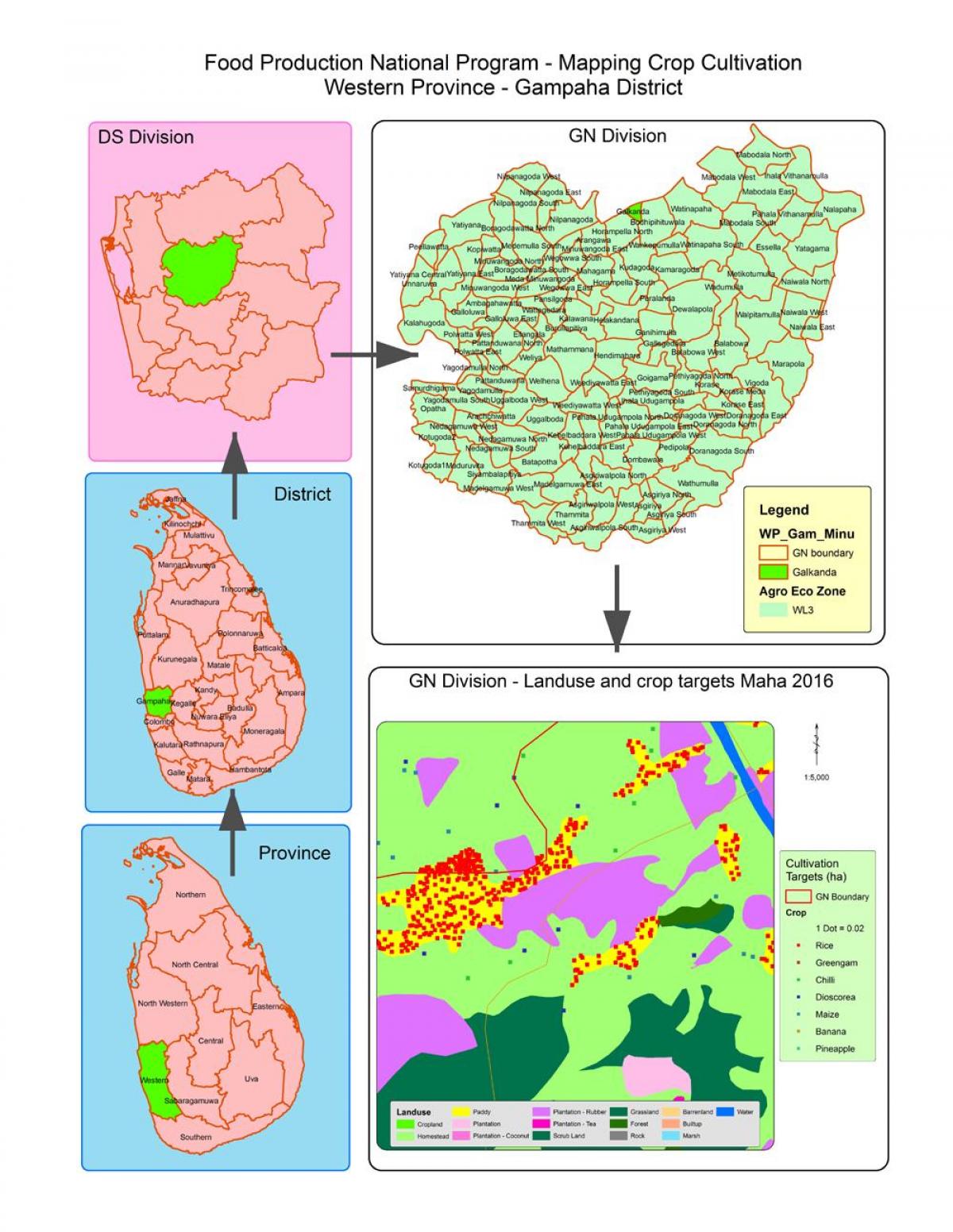 mapa ng gn division mapa Sri Lanka