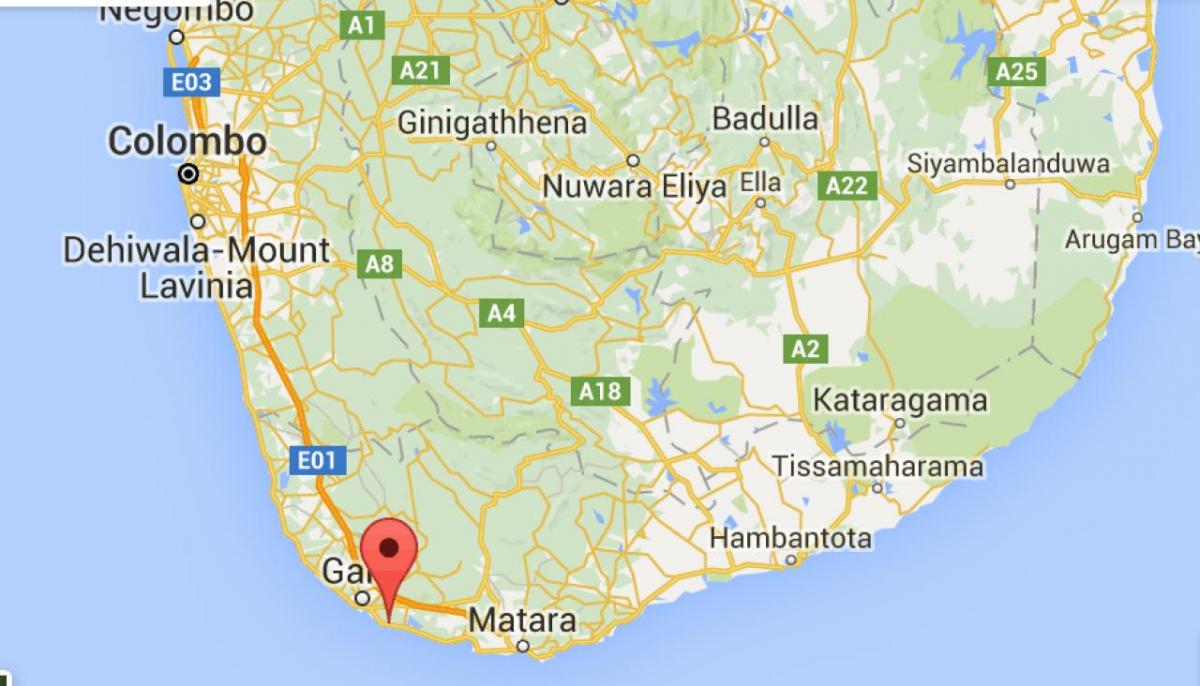  mapa ng timog kanlurang Sri Lanka