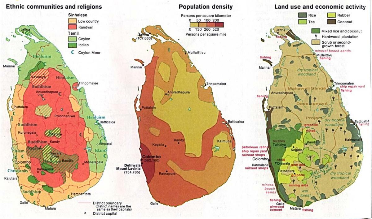 mapa ng Sri Lanka agrikultura