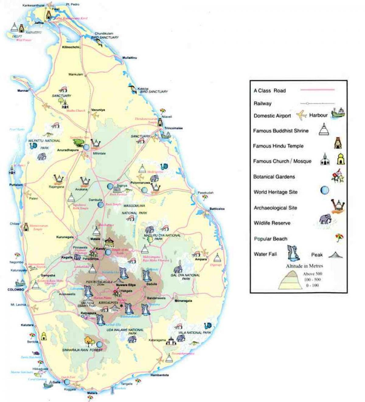 mapa ng Sri Lanka mapa ng impormasyon