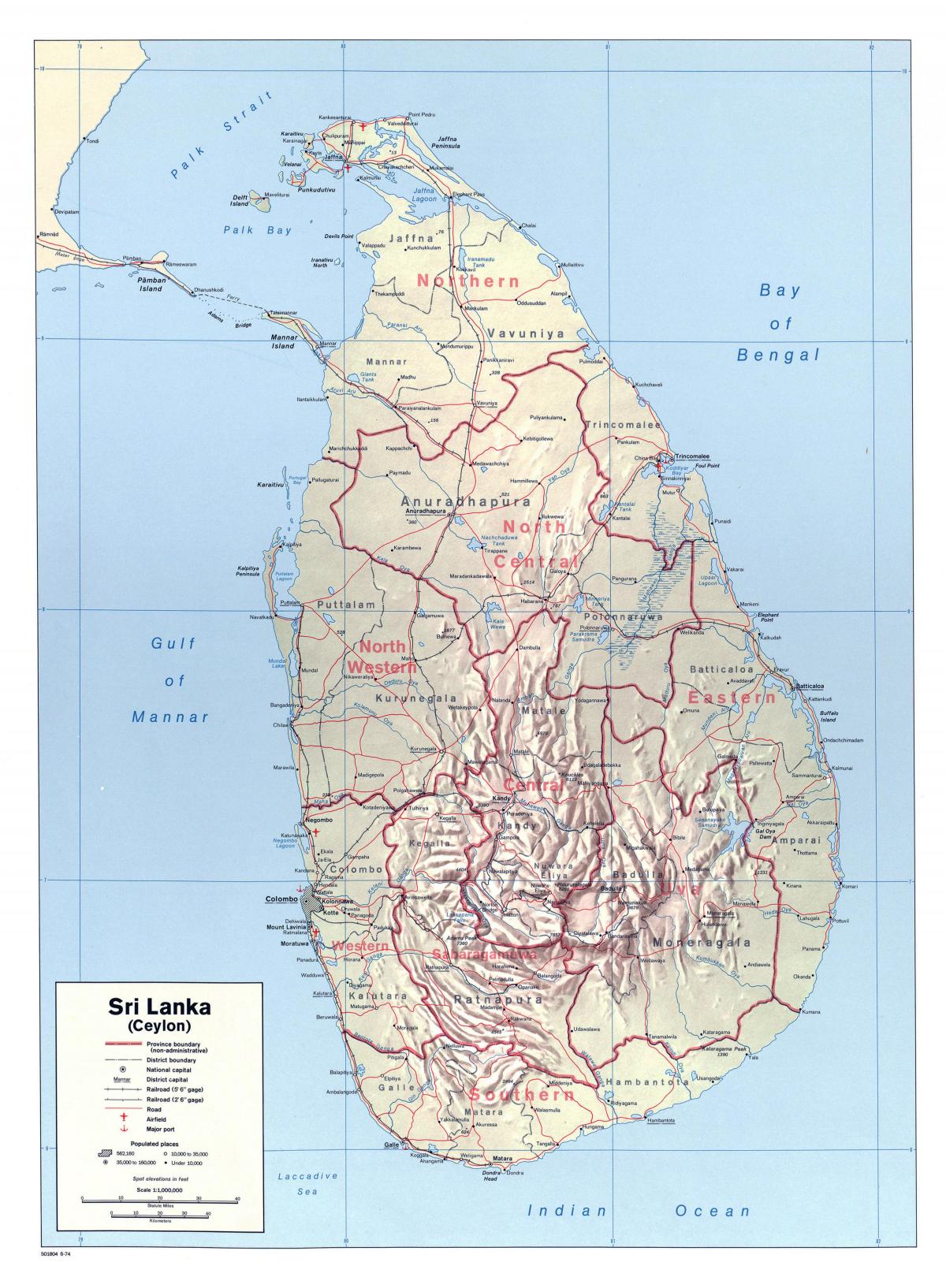 mapa ng Sri Lanka sa mga lungsod