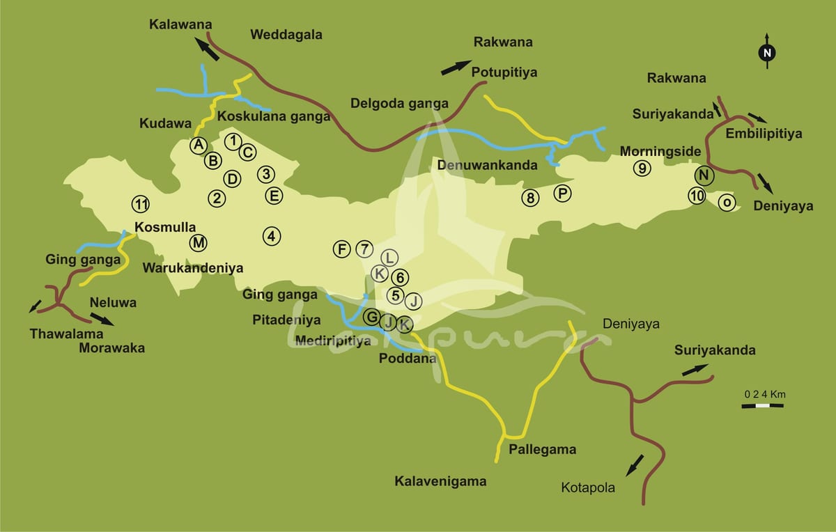 mapa ng sinharaja Sri Lanka