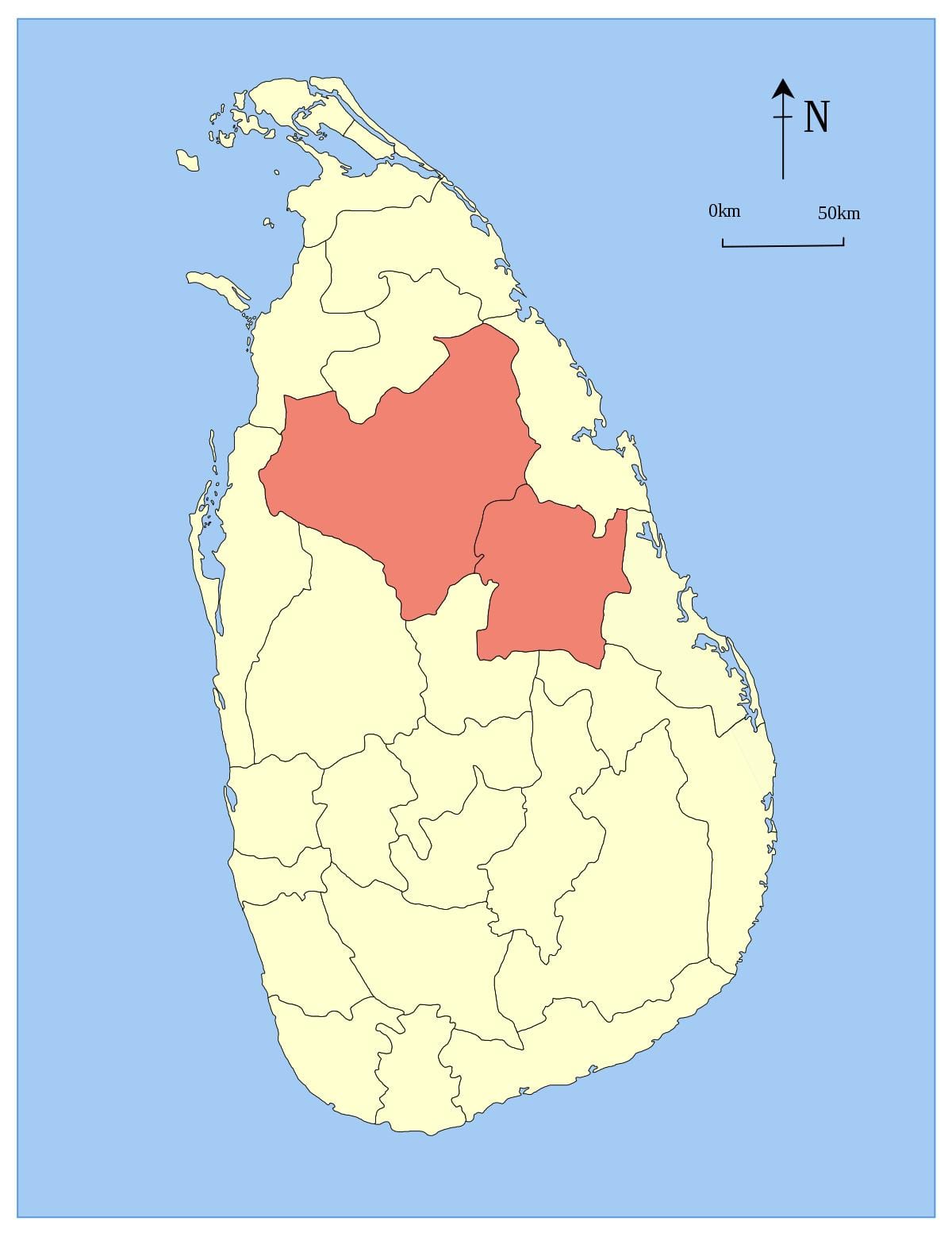 central lalawigan Sri Lanka mapa