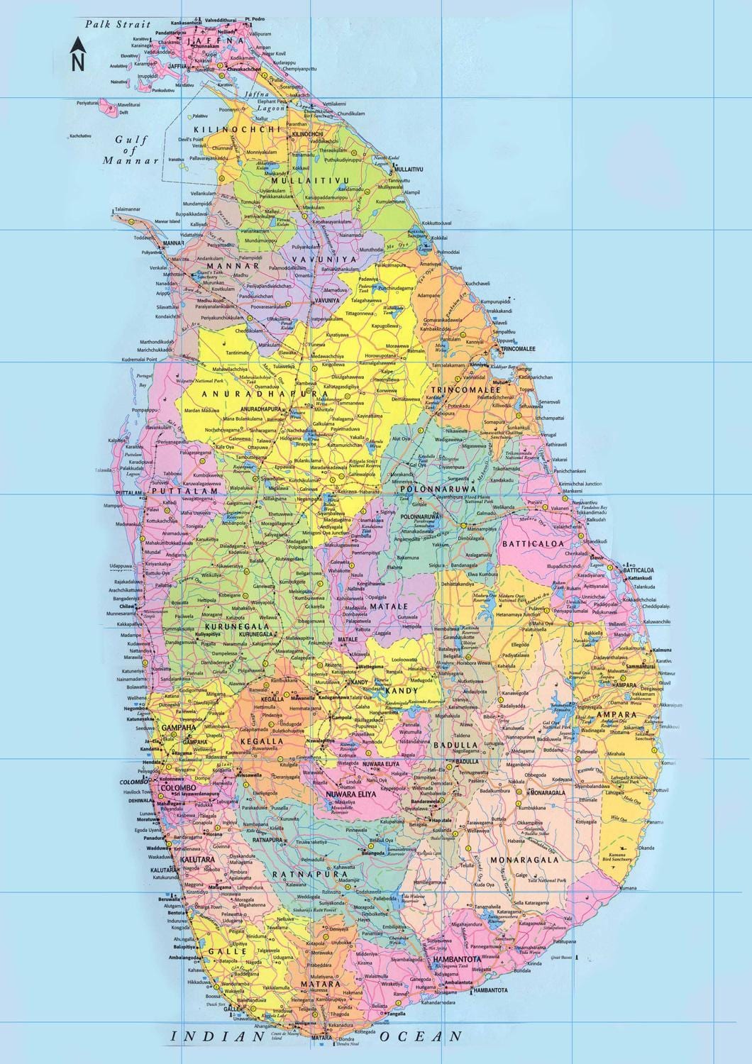 Sri Lanka kilometro mapa