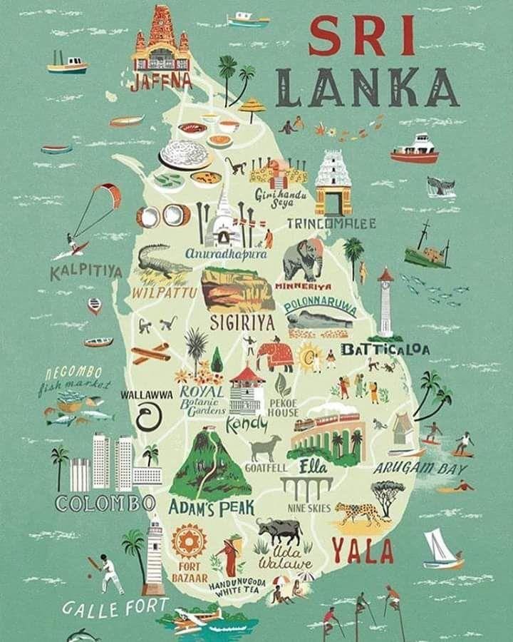 mapa ng Sri Lanka mapa poster