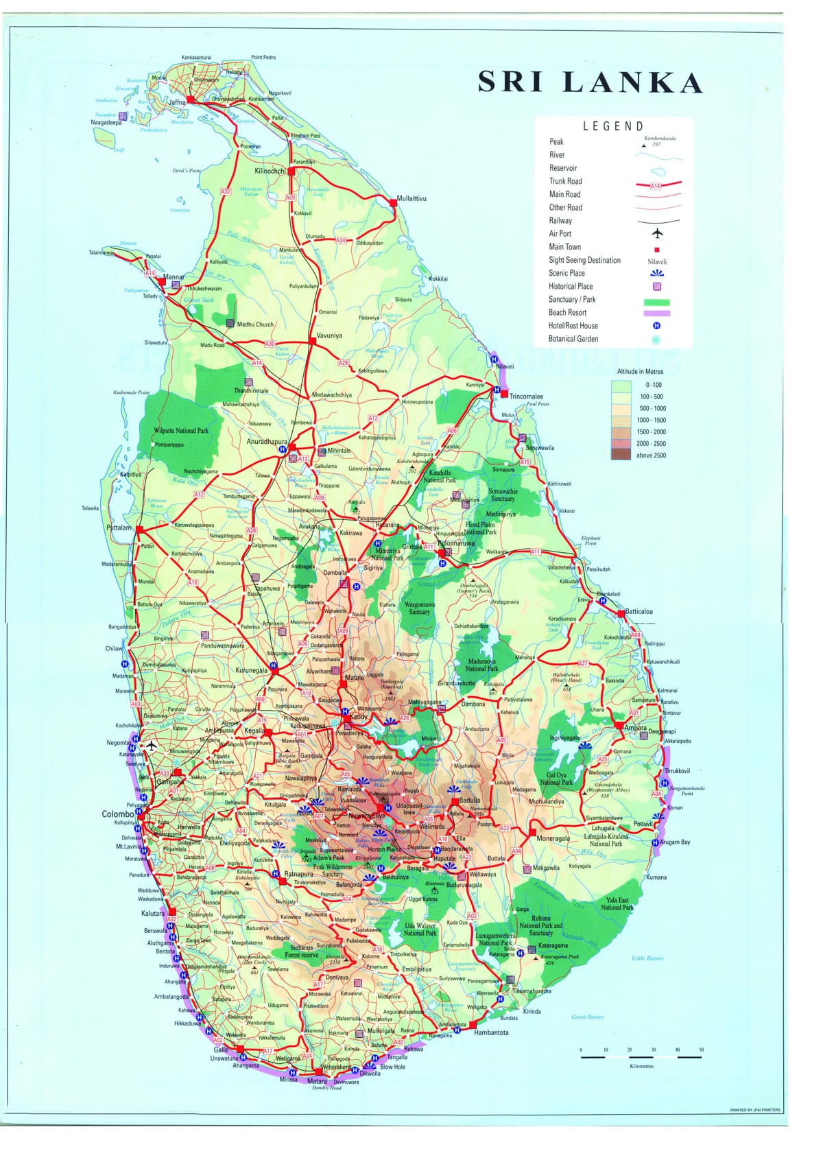 mapa ng Sri Lanka sasakyan