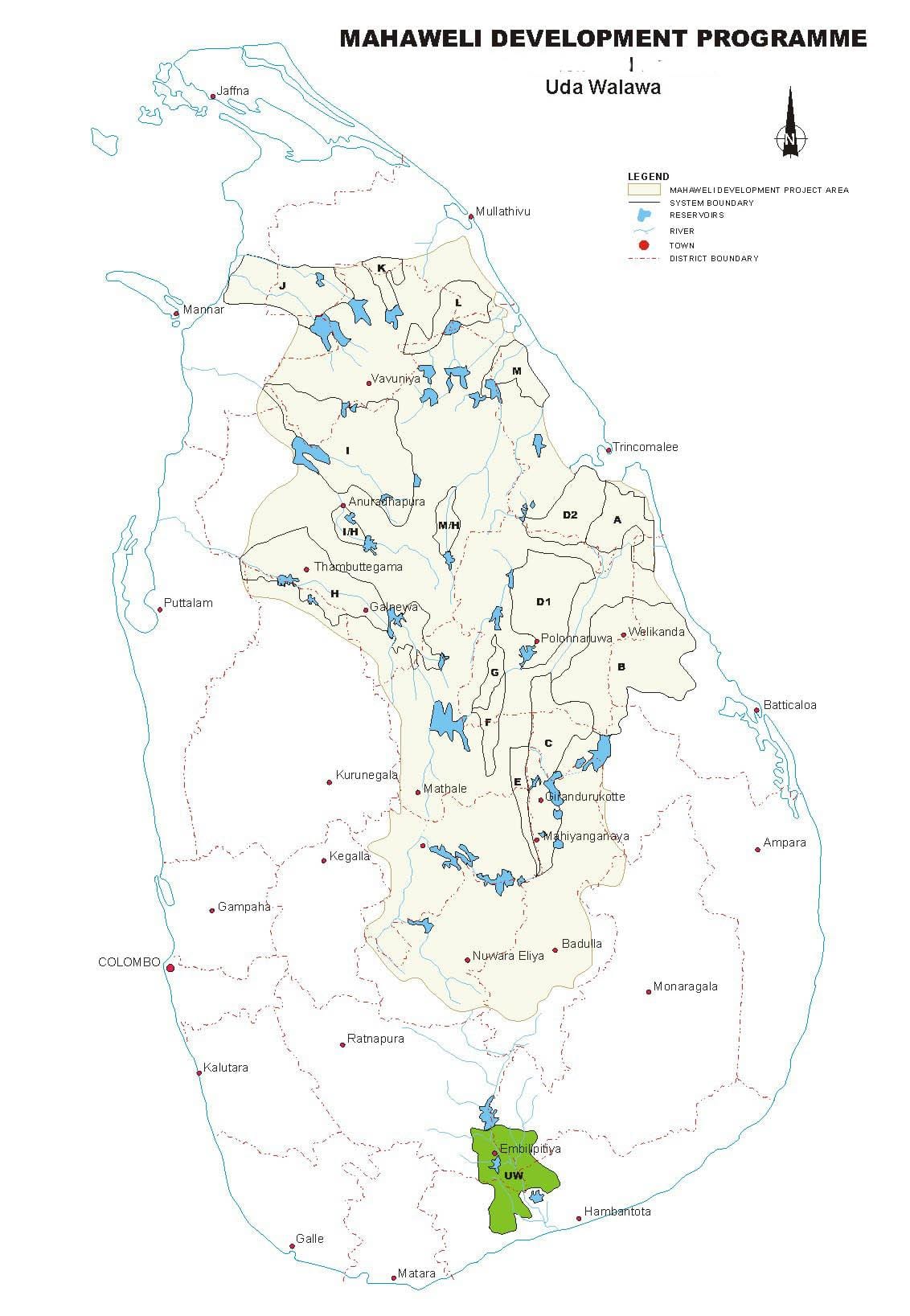 mapa ng mga tangke sa Sri Lanka