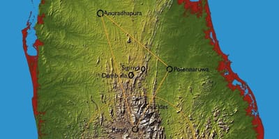 Mapa ng burol bansa ng Sri Lanka