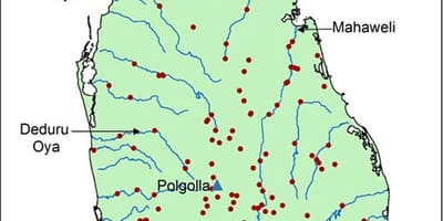 Mapa ng mahaweli ilog mapa Sri Lanka