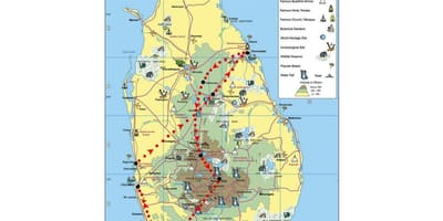 Mapa ng mga simbolo sa Sri Lanka