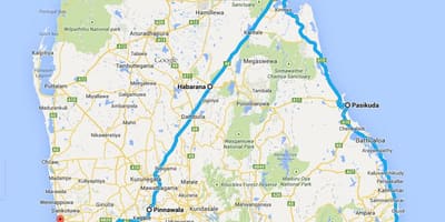 Sri Lanka pinakamahusay na mga tabing-dagat ng mapa