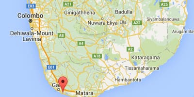  mapa ng timog kanlurang Sri Lanka