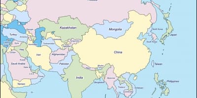 Mapa ng Sri Lanka at mga nakapaligid na mga bansa