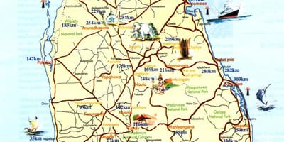 Mapa ng Sri Lanka beach resorts