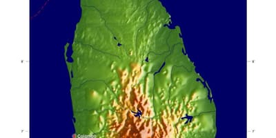Mapa ng Sri Lanka elevation