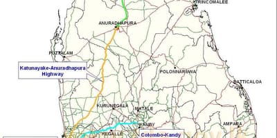 Mapa ng Sri Lanka expressway
