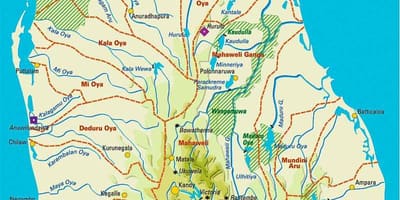Mapa ng Sri Lanka heograpiya
