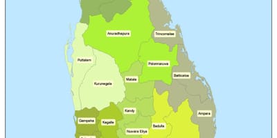 Sri Lanka distrito mapa sa sinhala