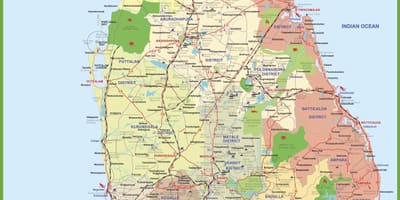 Mapa ng Sri Lanka na larawan ng mapa