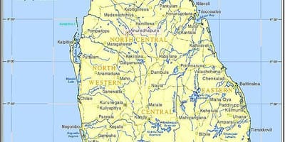 Mapa ng Sri Lanka makasaysayang lugar
