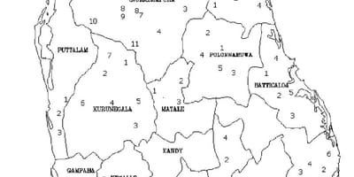 Mapa ng Sri Lanka mapa itim at puti