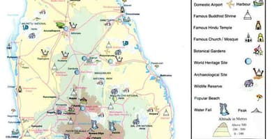 Mapa ng Sri Lanka mapa ng impormasyon