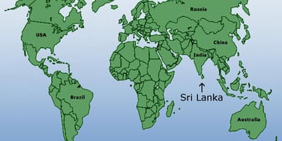 Sri Lanka lokasyon sa mapa ng mundo