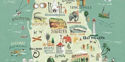 Mapa ng Sri Lanka mapa poster