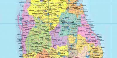 Detalyadong mga mapa ng Sri Lanka sa kalsada