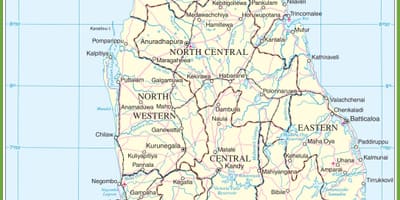 Mapa ng Sri Lanka pampulitika