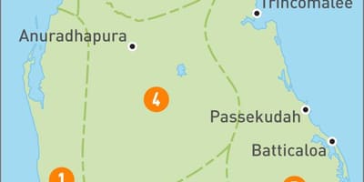 Mapa ng Sri Lanka rehiyon