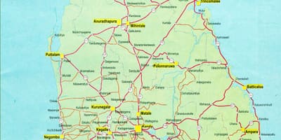 Sri Lanka highway kalsada mapa