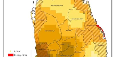 Mapa ng Sri Lankan populasyon density