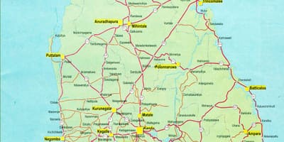 Mapa ng mga turista mapa ng Sri Lanka sa kalsada